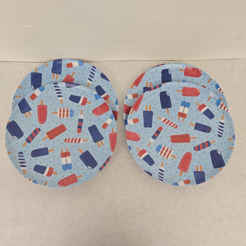 Patriotic Firecracker Melamine (4) Plates